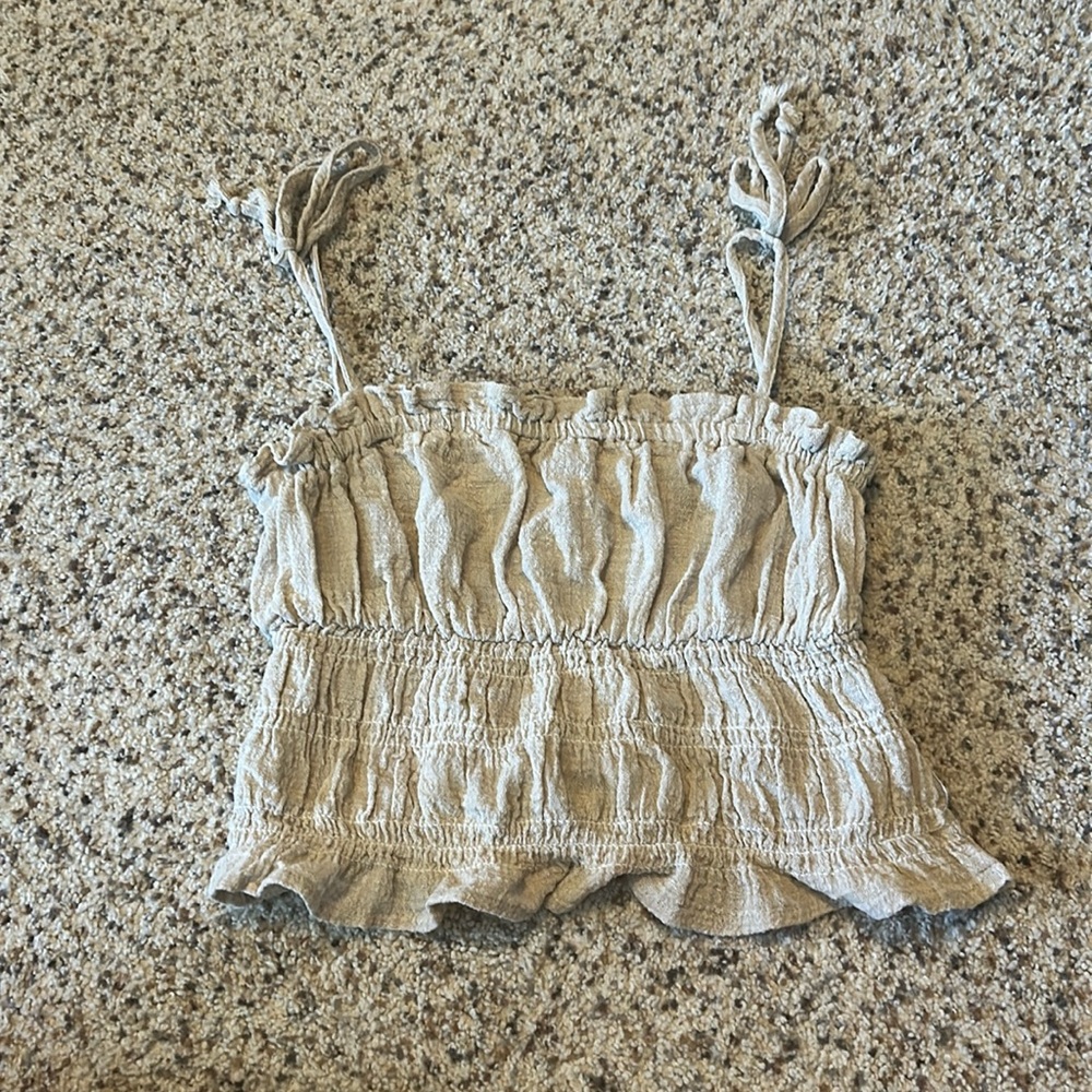 ocean drive beige crop top